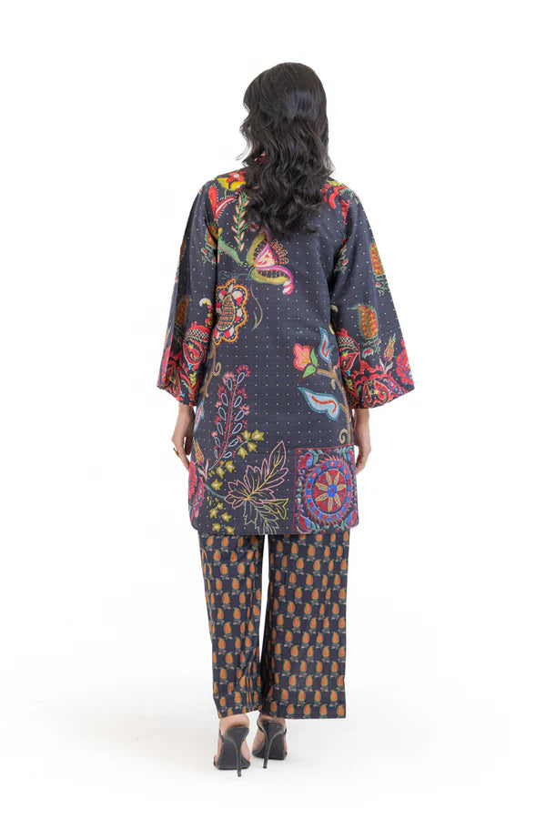 Black Textured Lawn – Premium Soft & Breathable Fabric