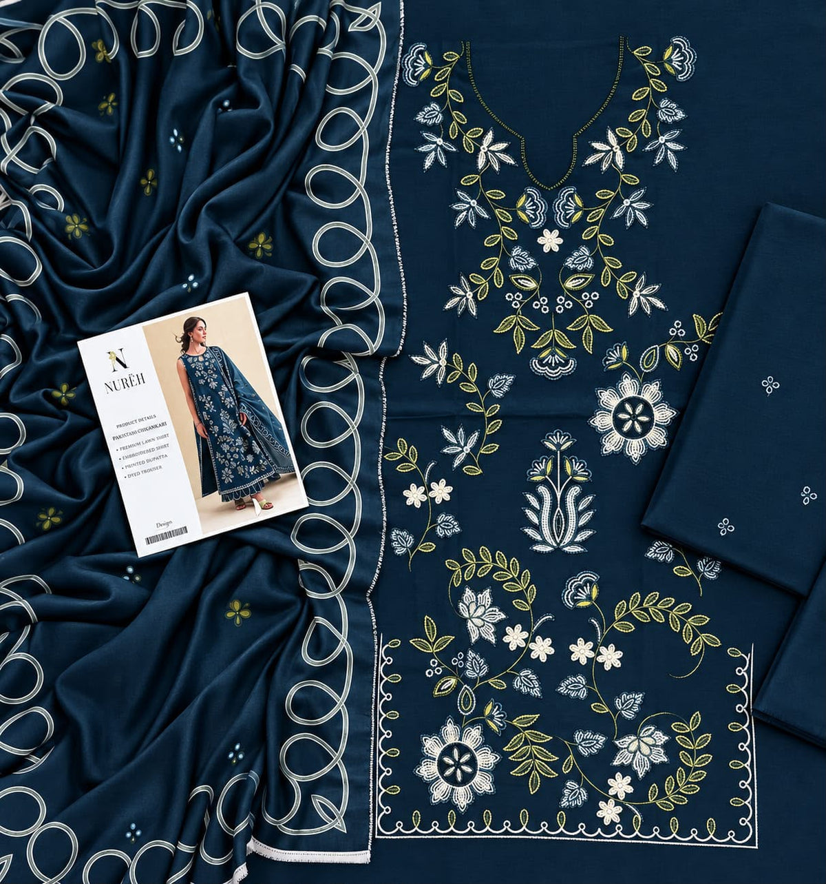 Dhanak 3pc embroidery unstitched