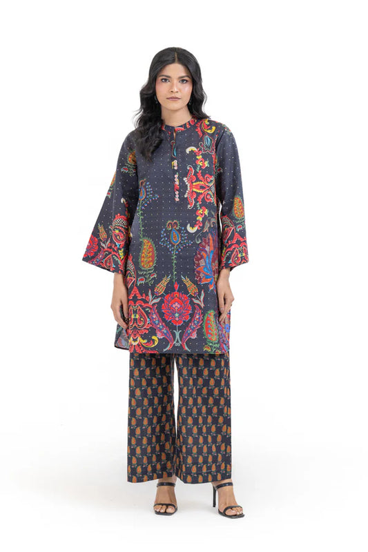 Black Textured Lawn – Premium Soft & Breathable Fabric