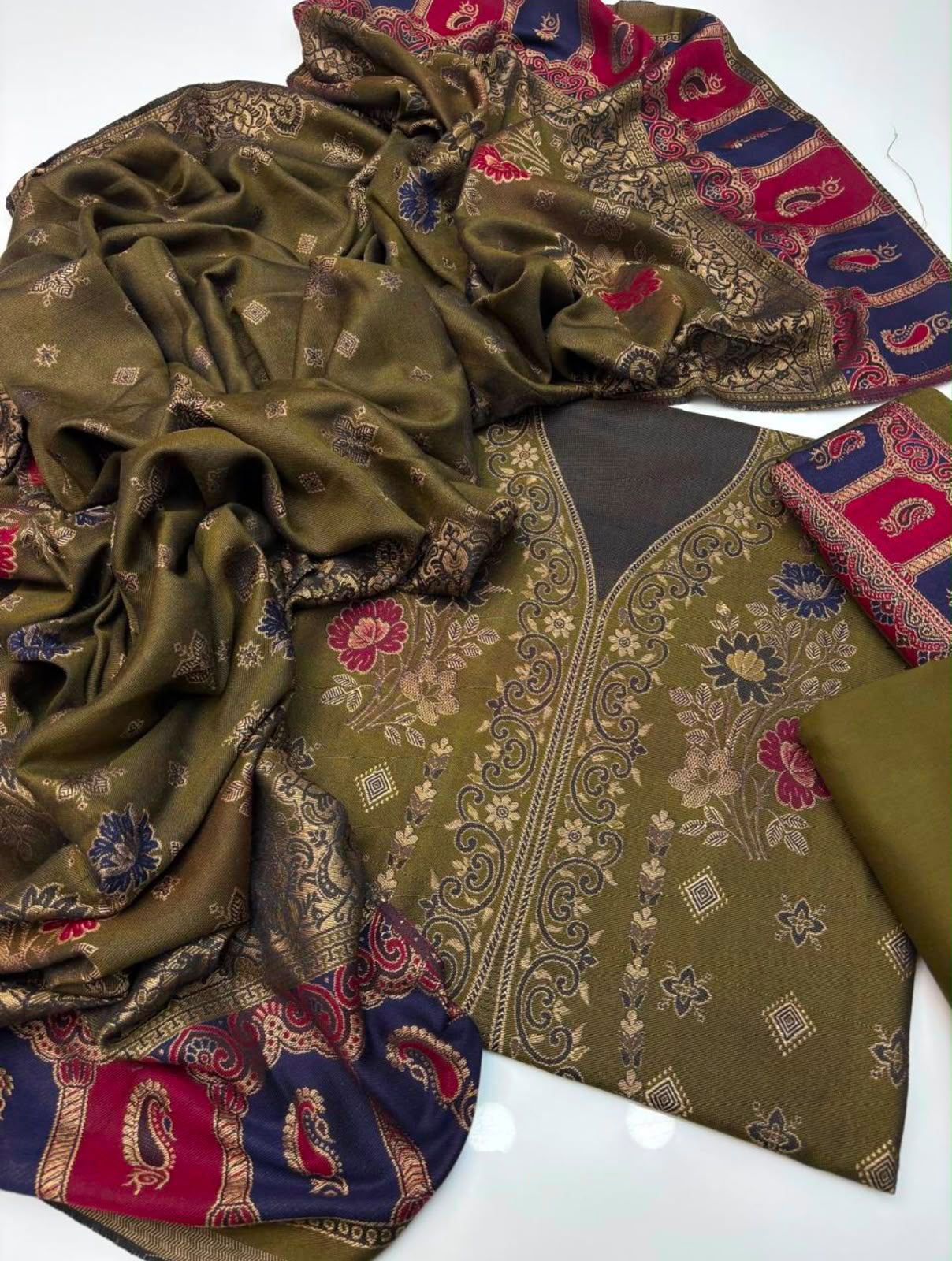 PASHMINA WOOL THREE PIECE