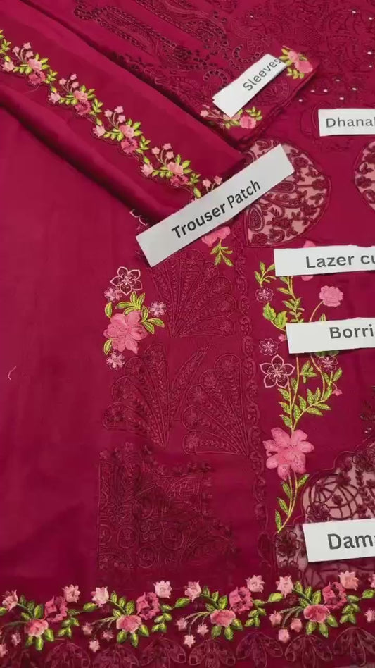 Dhanak 3pc embroidery unstitched