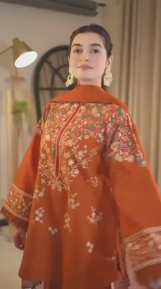 Dhanak 3pc embroidery unstitched