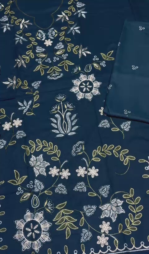 Dhanak 3pc embroidery unstitched