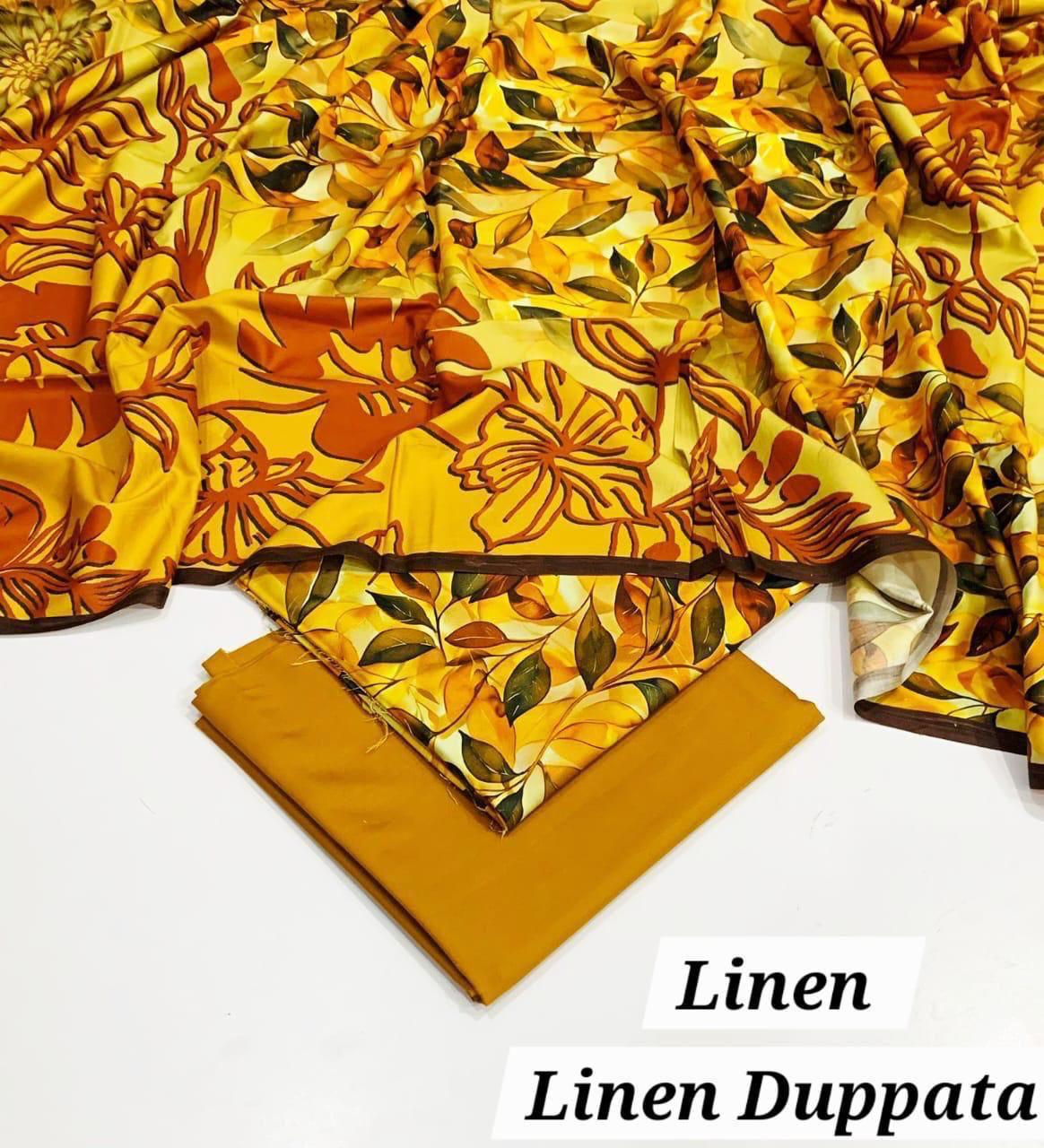 LINEN 3PC PRINTED