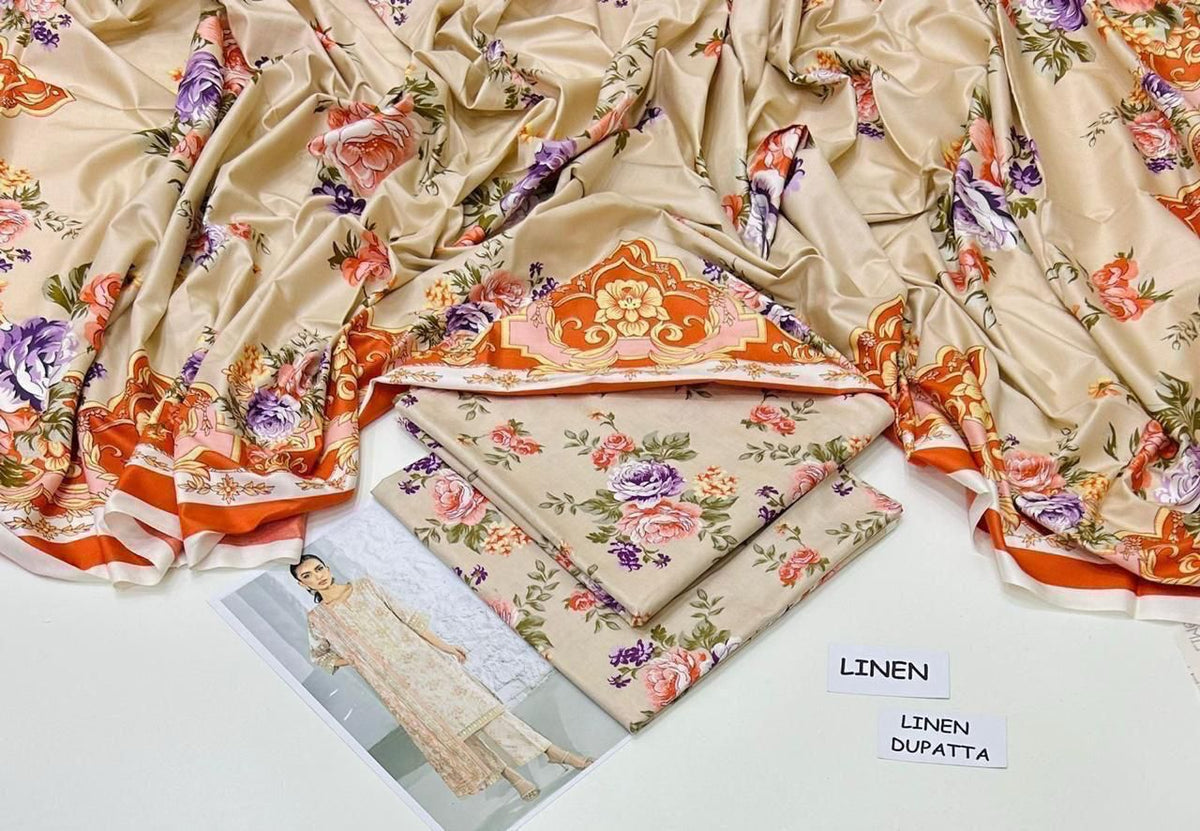 LINEN 3PC PRINTED