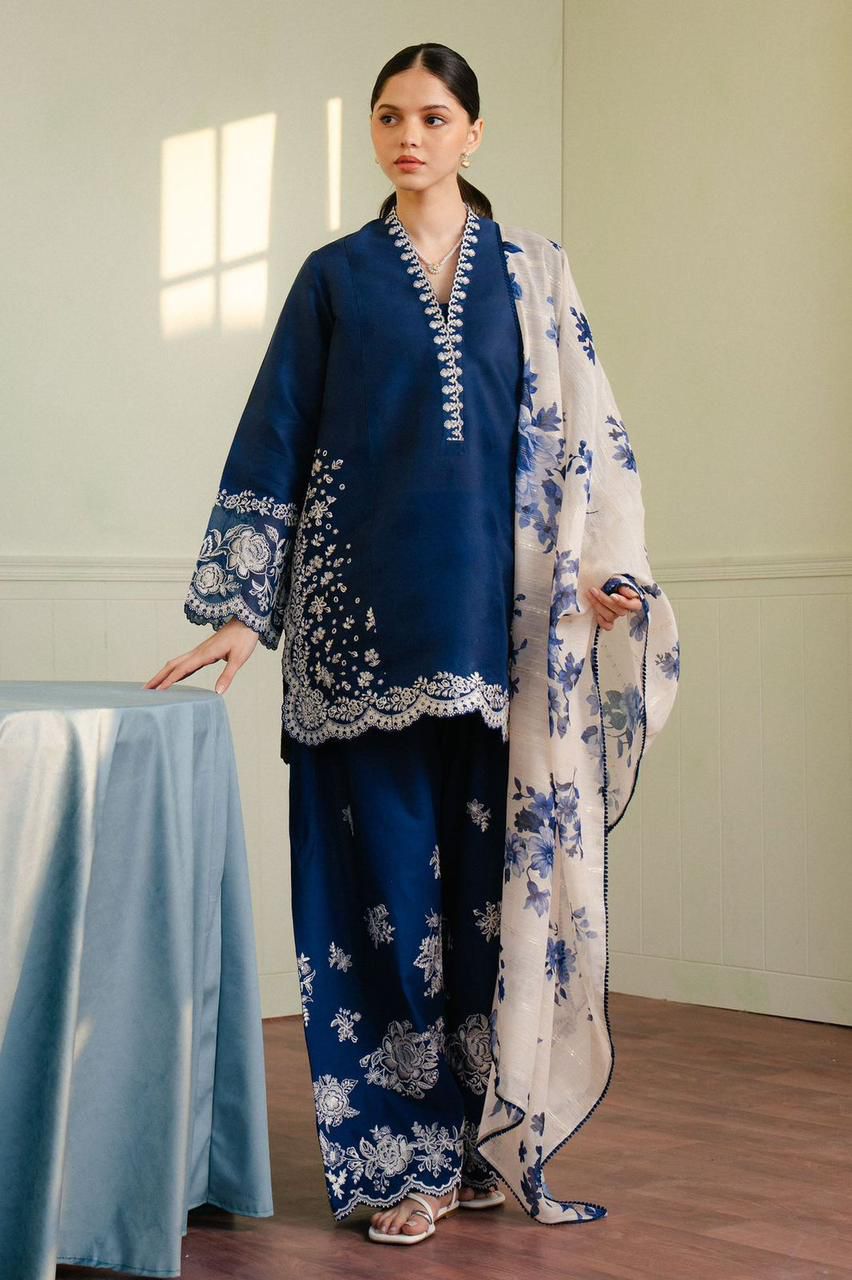 UNSTITCHED DHANAK 3PC EMBROIDERY