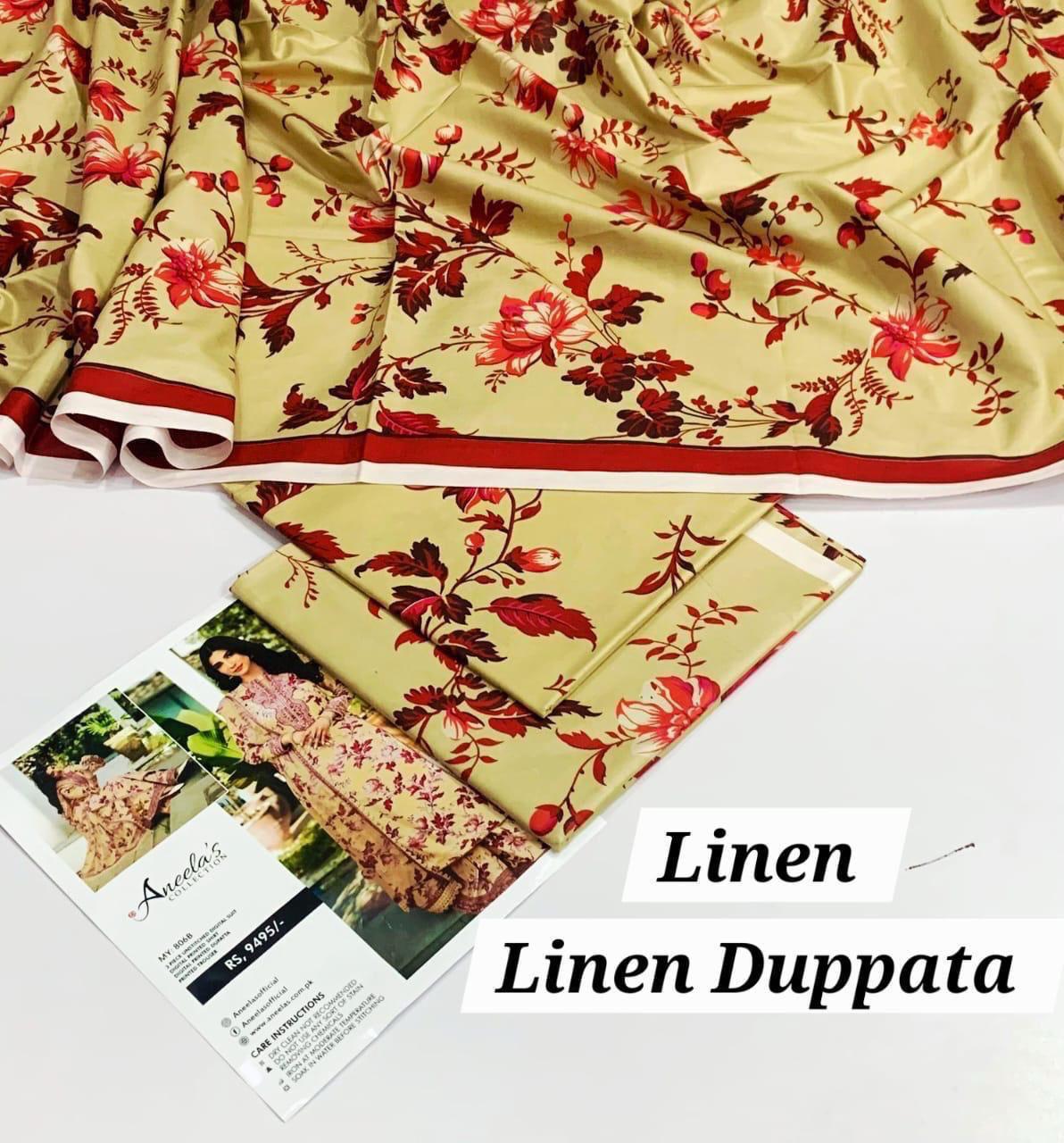 LINEN 3PC PRINTED