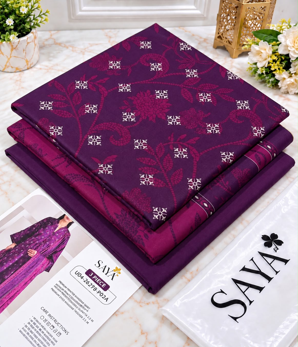 Khaddar 3pc printed