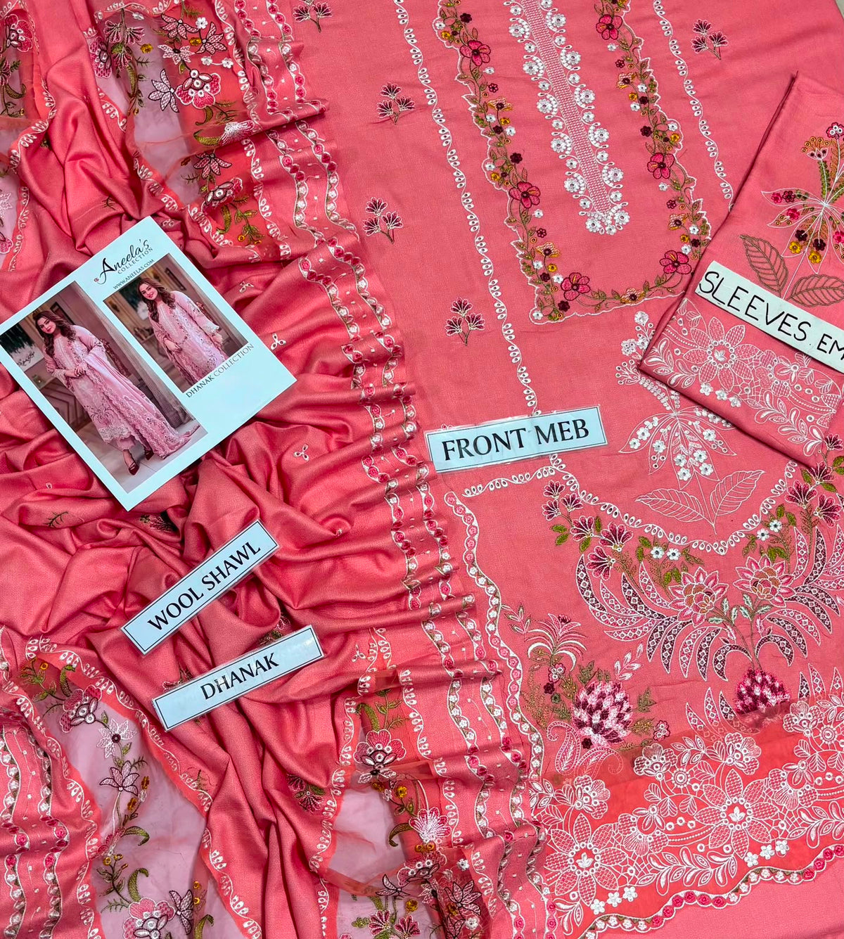 DHANAK UNSTITCHED 3PC FULL EMBROIDERY