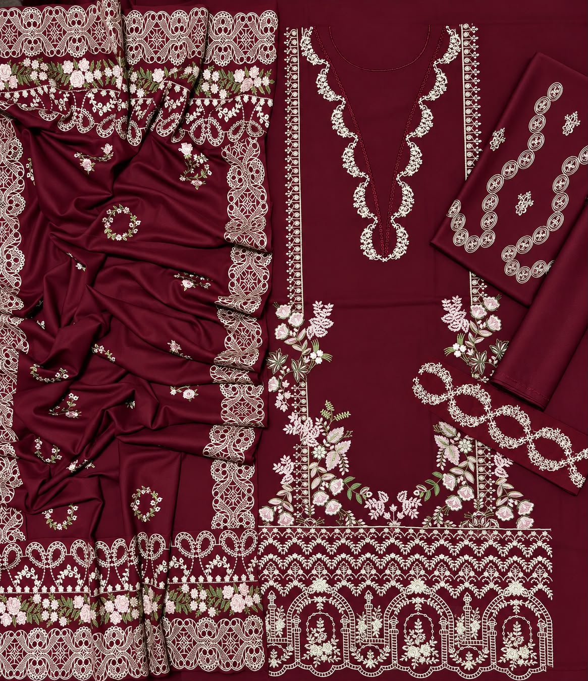 Luxury dhanak 3pc unstitched