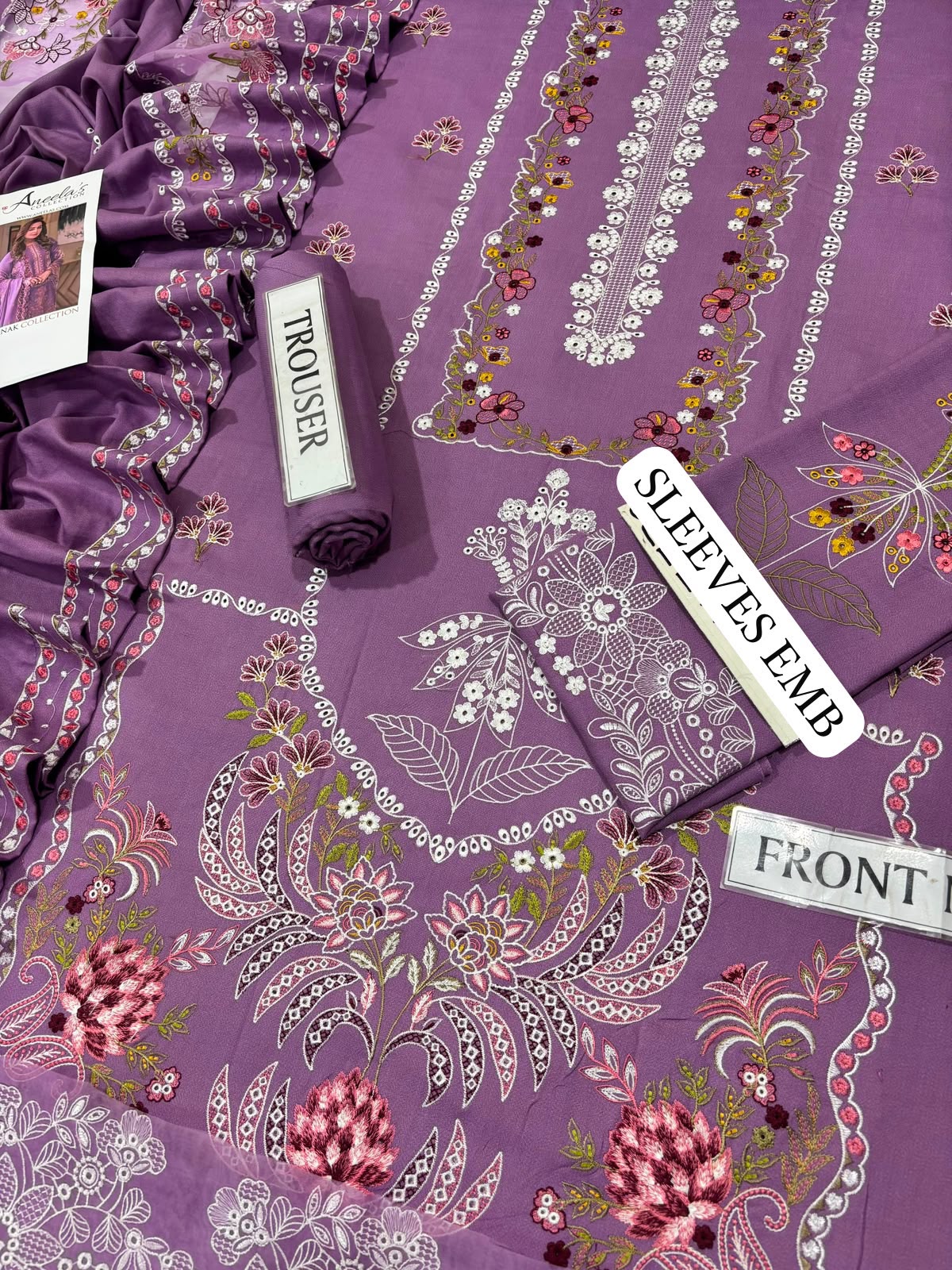 ANEELAS DHANAK 3PC EMBROIDERY UNSTITCHED