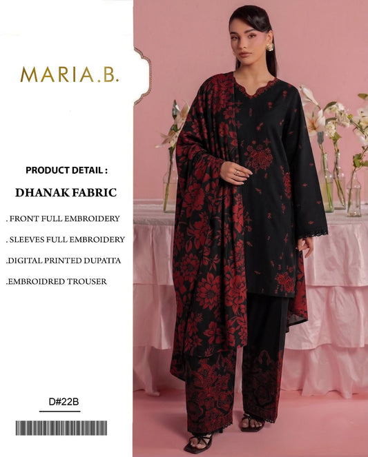 Dhanak 3pc embroidery unstitched
