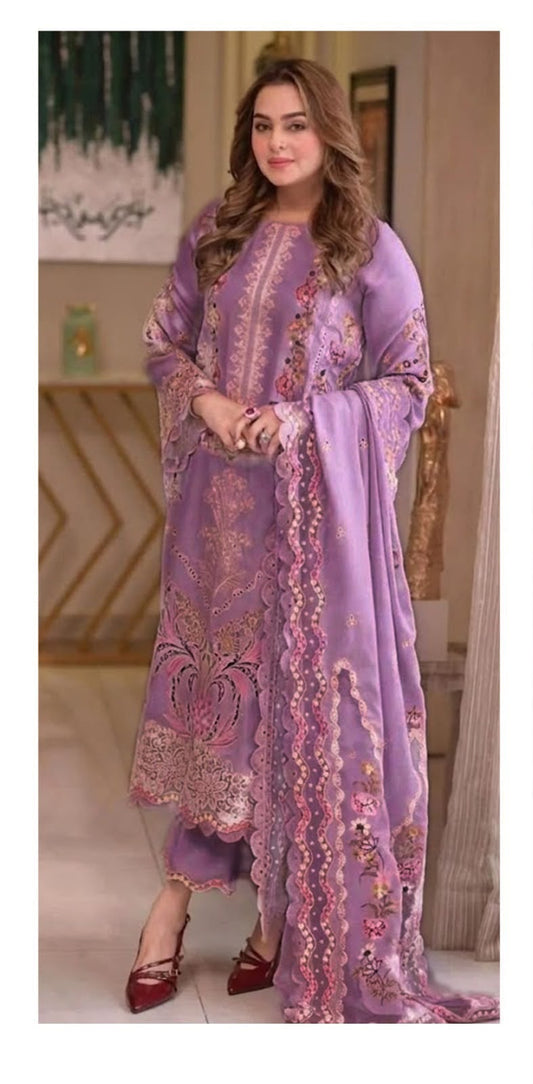 ANEELAS DHANAK 3PC EMBROIDERY UNSTITCHED