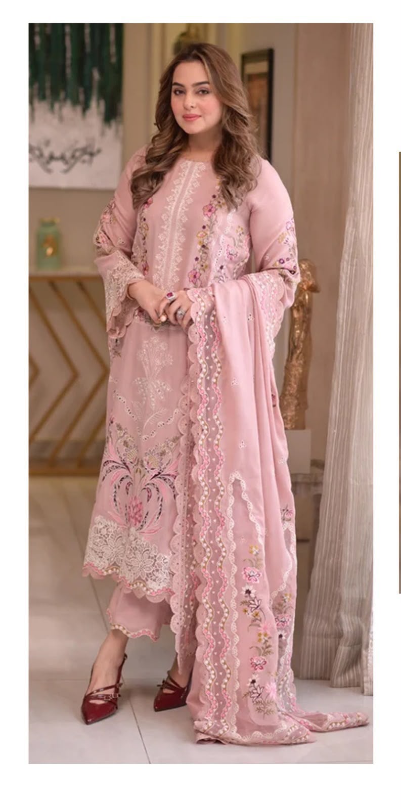 DHANAK UNSTITCHED 3PC FULL EMBROIDERY