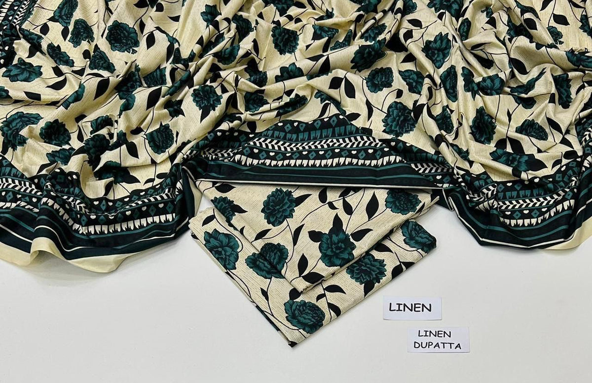 LINEN 3PC PRINTED