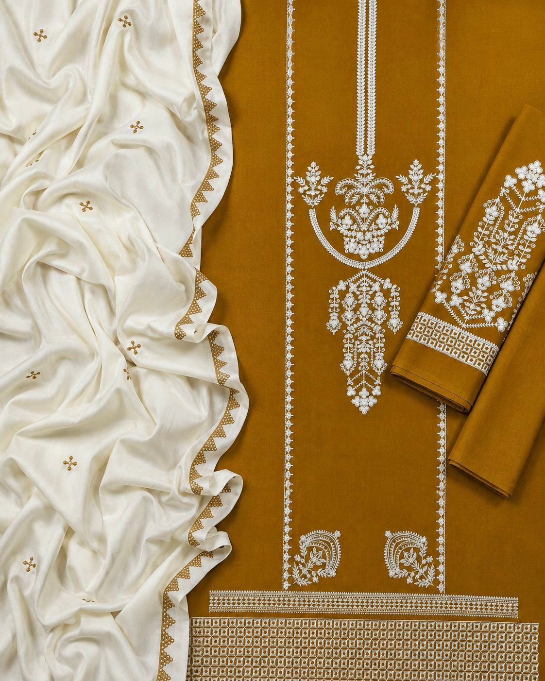 Dhanak 3pc embroidery unstitched