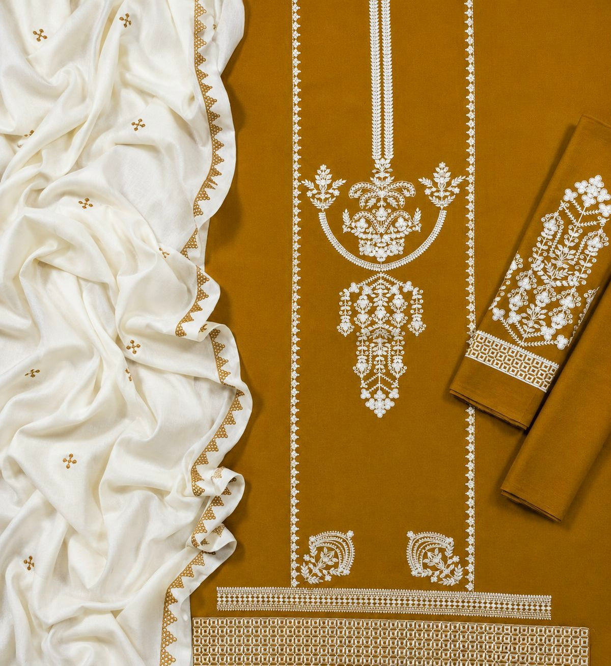 Dhanak 3pc embroidery unstitched