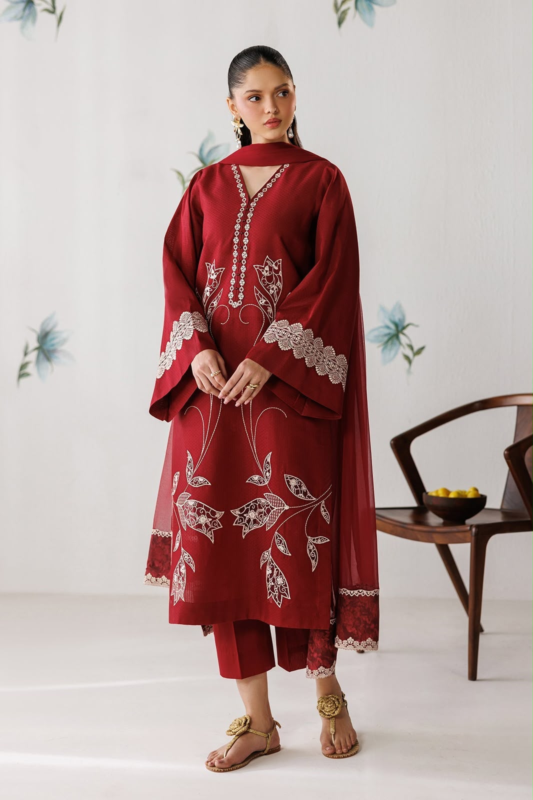 DHANAK 3PC EMBROIDERY UNSTITCHED