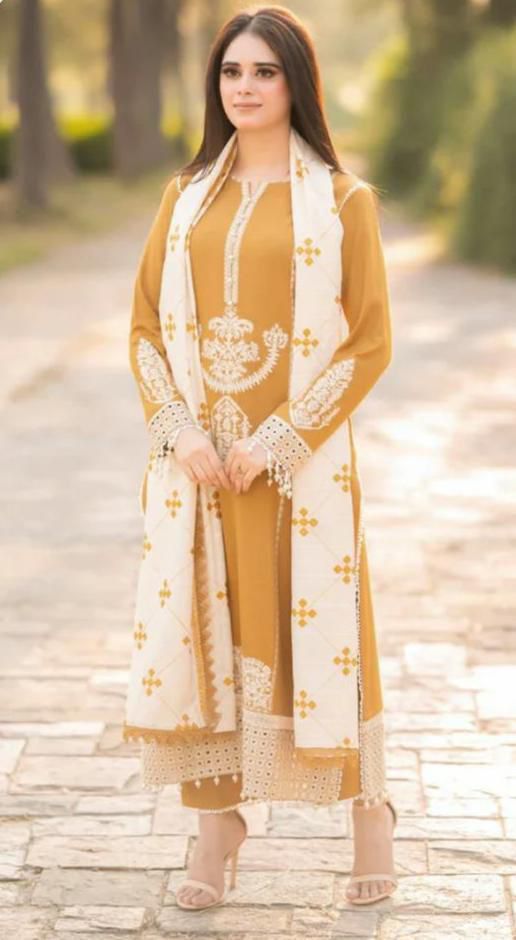 Dhanak 3pc embroidery unstitched
